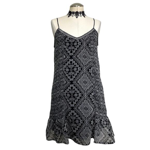 American Rag Babydoll Whimsygoth Boho Flowy Ruffle Mini Dress - Picture 1 of 11